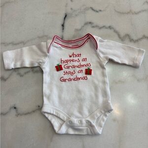White and Red Baby Onesie